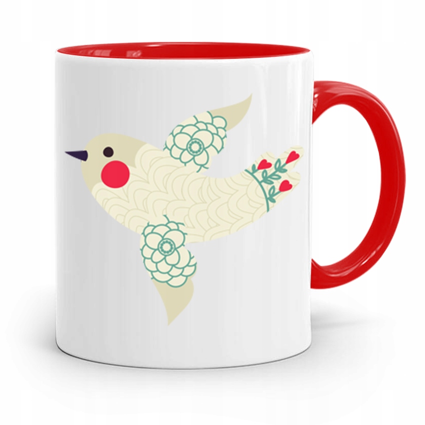 Kubek Czerwony Dzień Dziecka Ptaszek Prezent Z Nadrukiem Ze Zdjęciem