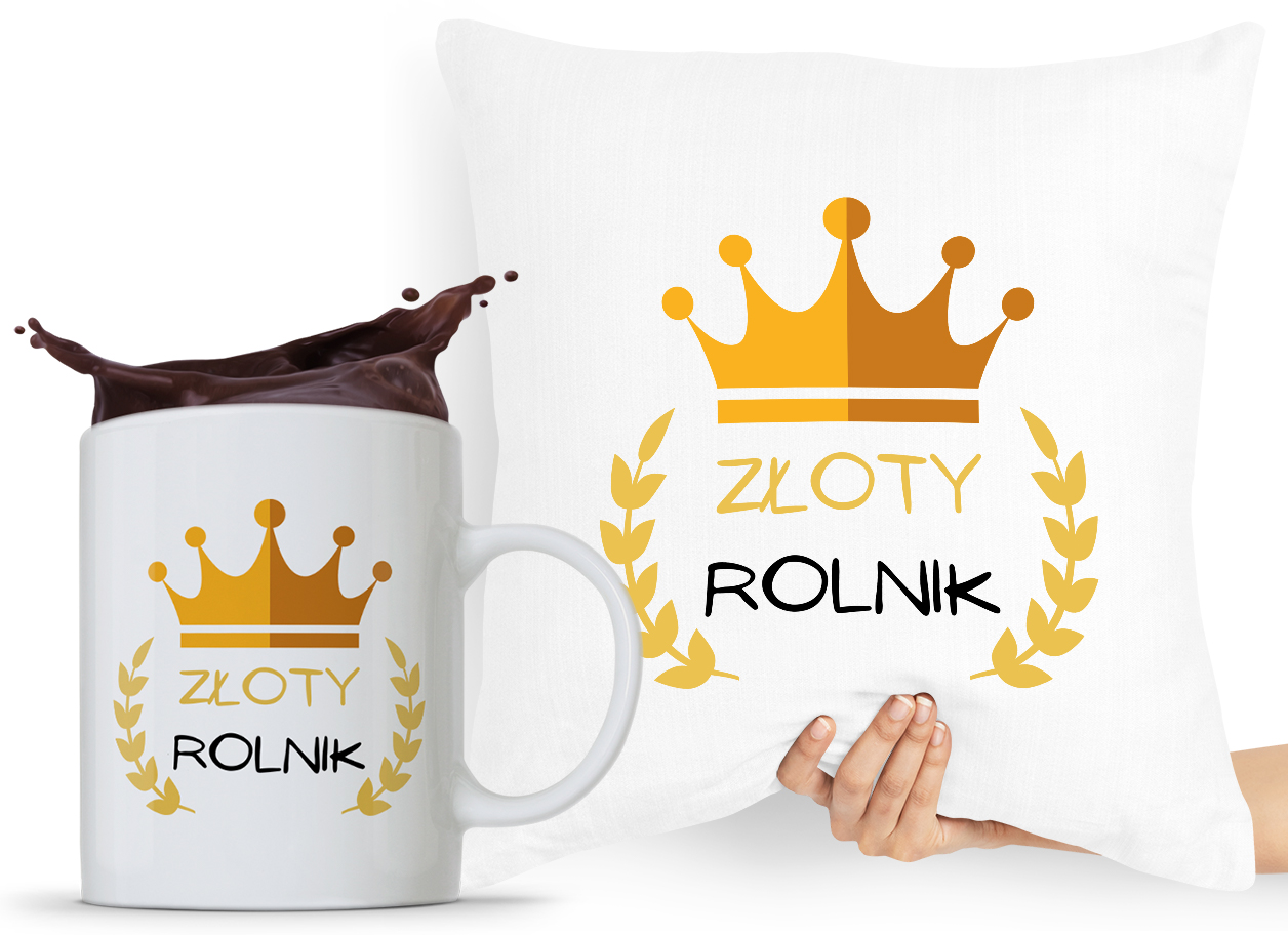 Zestaw Poduszka + Kubek Dla Rolnika Prezent Z Nadrukiem Ze Zdjęciem