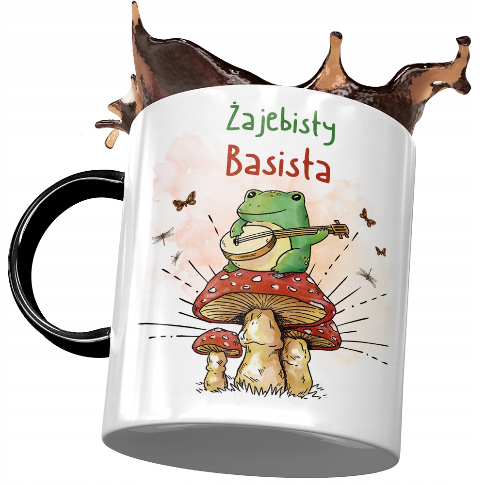 Kubek Czarny Dla Basisty Żajebisty Basista Prezent Z Nadrukiem Ze Zdjęciem