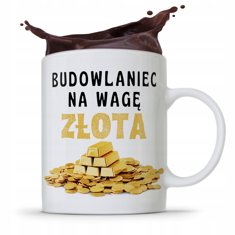 Kubek Budowlańca Majstra Budowlaniec Na Wagę Złota Z Nadrukiem Ze Zdjęciem