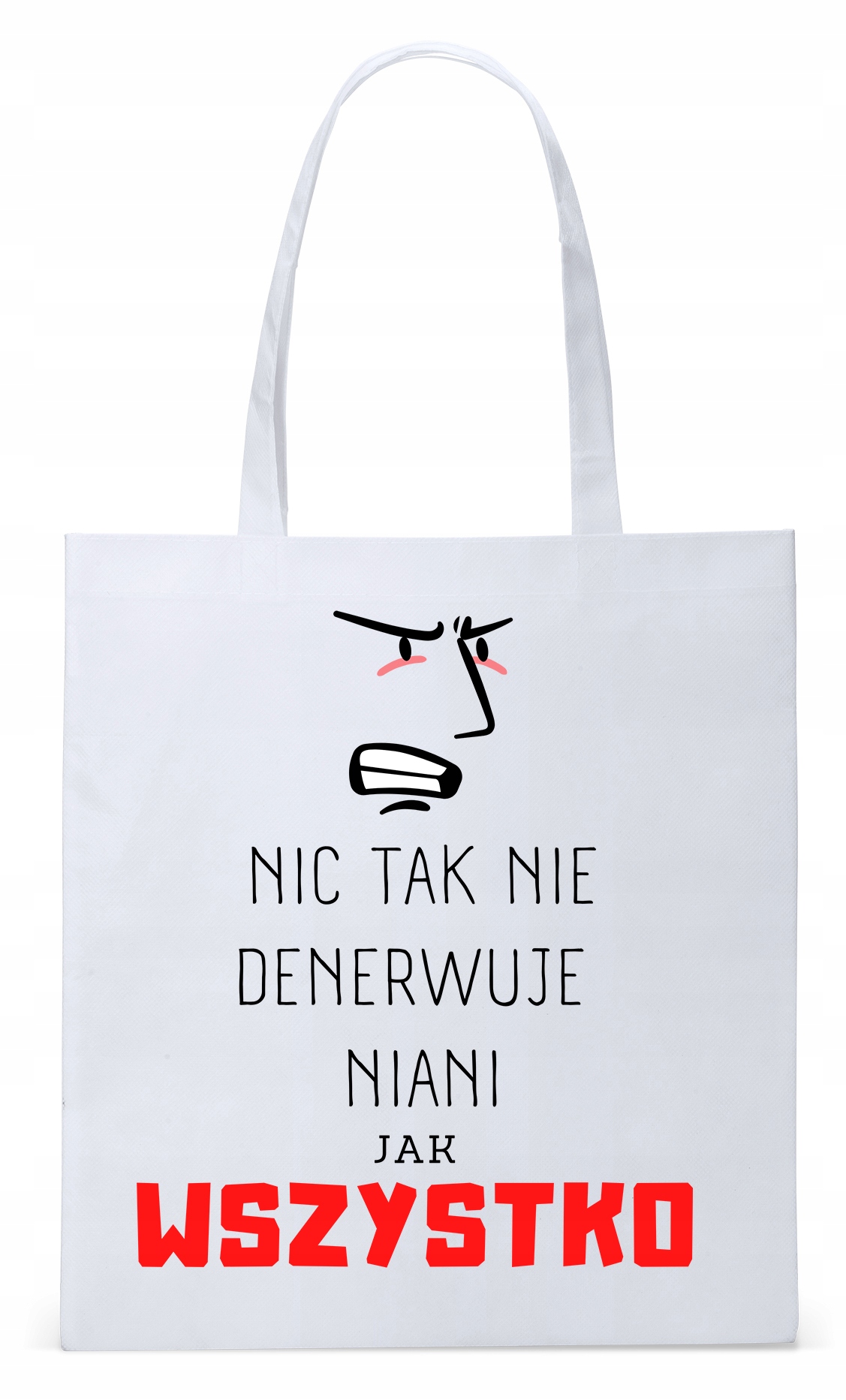 Torba Biała Eco Shopper Dla Niani Opiekunki Z Nadrukiem Ze Zdjęciem