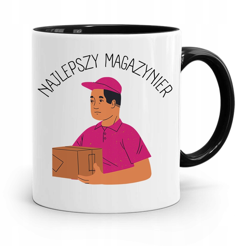 Kubek Czarny Dla Magazyniera Najlepszy Magazynier Z Nadrukiem Ze Zdjęciem