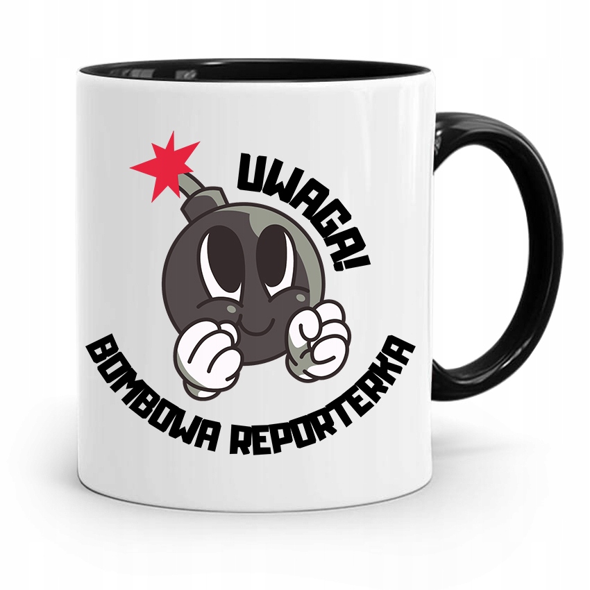 Kubek Czarny Prezent Dla Dziennikarza Reportera Z Nadrukiem Ze Zdjęciem