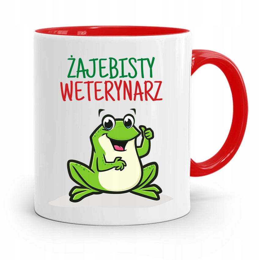 Kubek Czerwony Weterynarza Żajebisty Weterynarz Z Nadrukiem Ze Zdjęciem