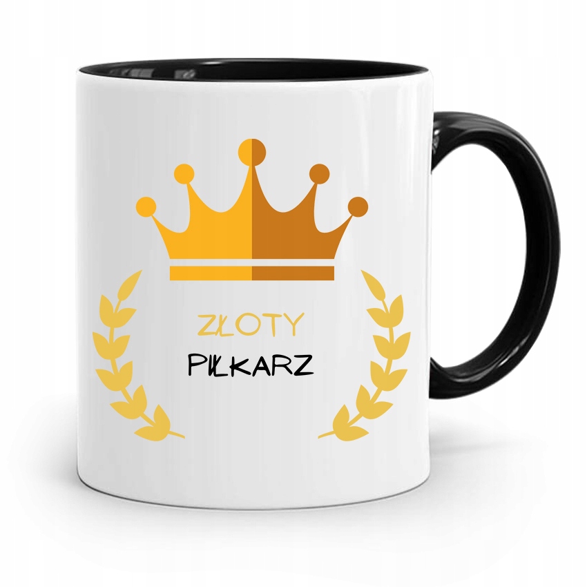 Kubek Czarny Prezent Dla Piłkarza Złoty Piłkarz Z Nadrukiem Ze Zdjęciem