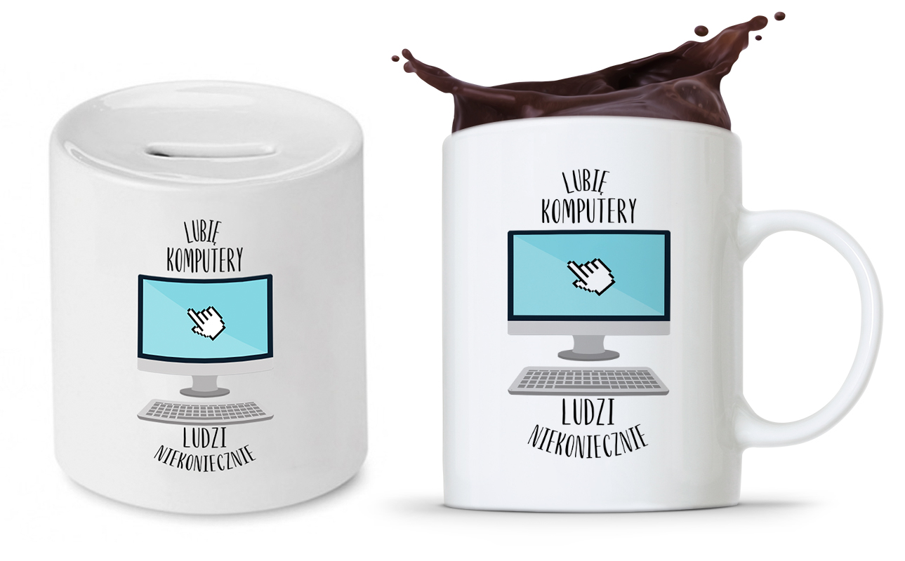 Zestaw Dla Informatyka Prezent Kubek + Skarbonka Z Nadrukiem Ze Zdjęciem