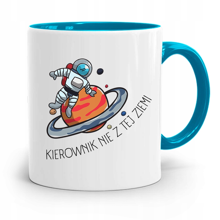 Kubek Błękitny Dla Kierownika Nie Z Tej Ziemi Z Nadrukiem Ze Zdjęciem