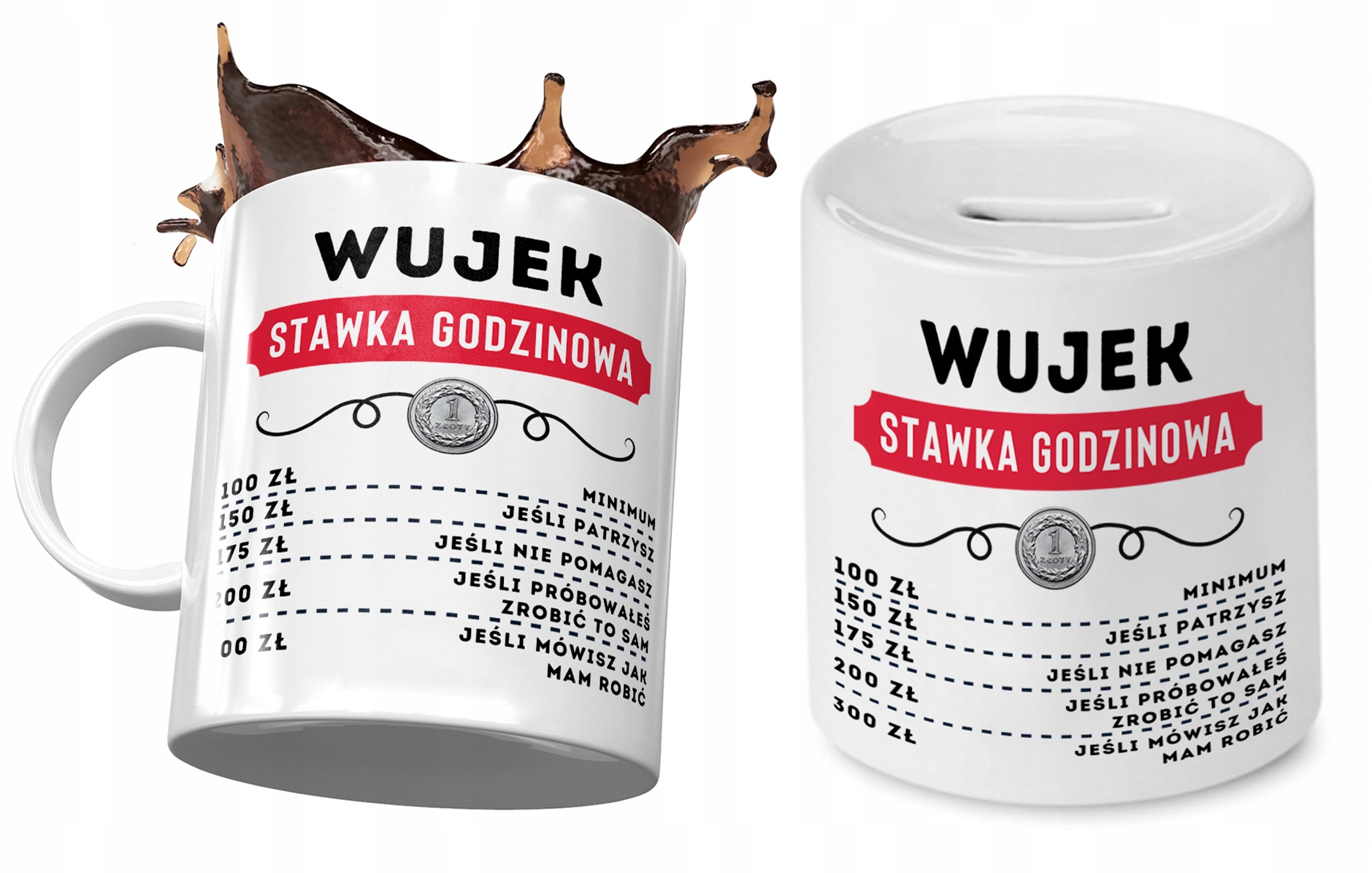 Dla Wujka Zestaw Kubek + Skarbonka Na Prezent Z Nadrukiem Ze Zdjęciem