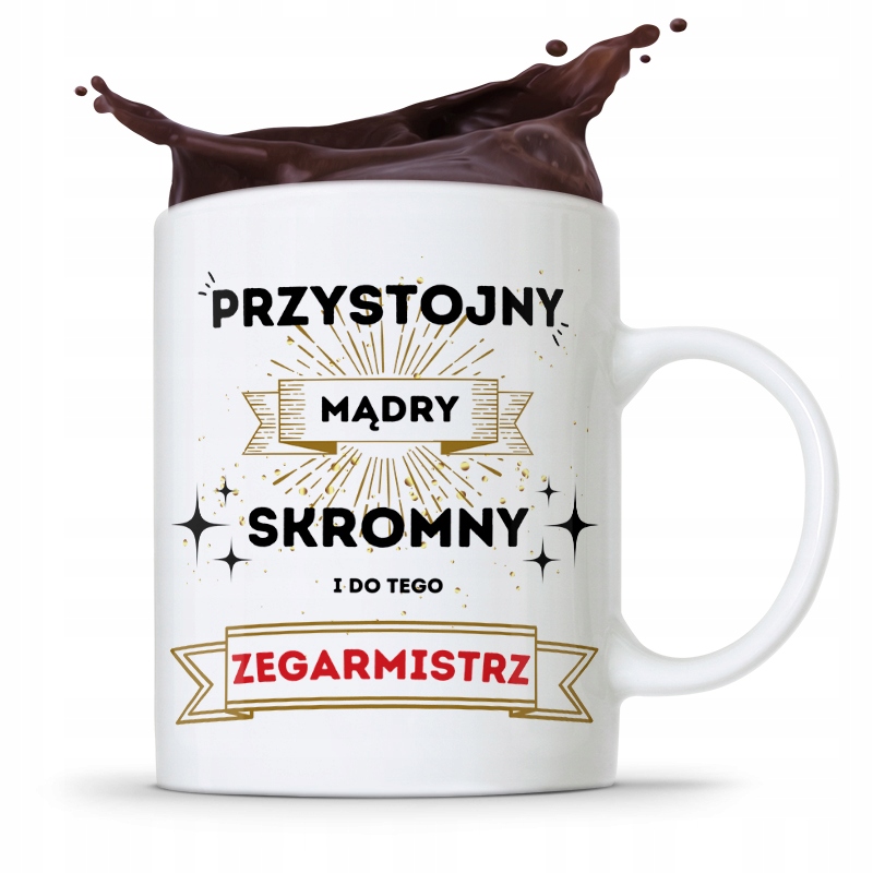 Kubek Prezent Dla Zegarmistrza Przystojny Skromny Z Nadrukiem Ze Zdjęciem