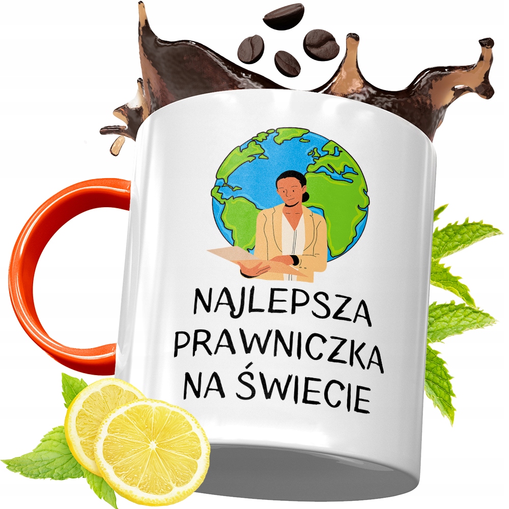 Kubek Pomarańczowy Dla Prawnika Prezent Z Nadrukiem Ze Zdjęciem