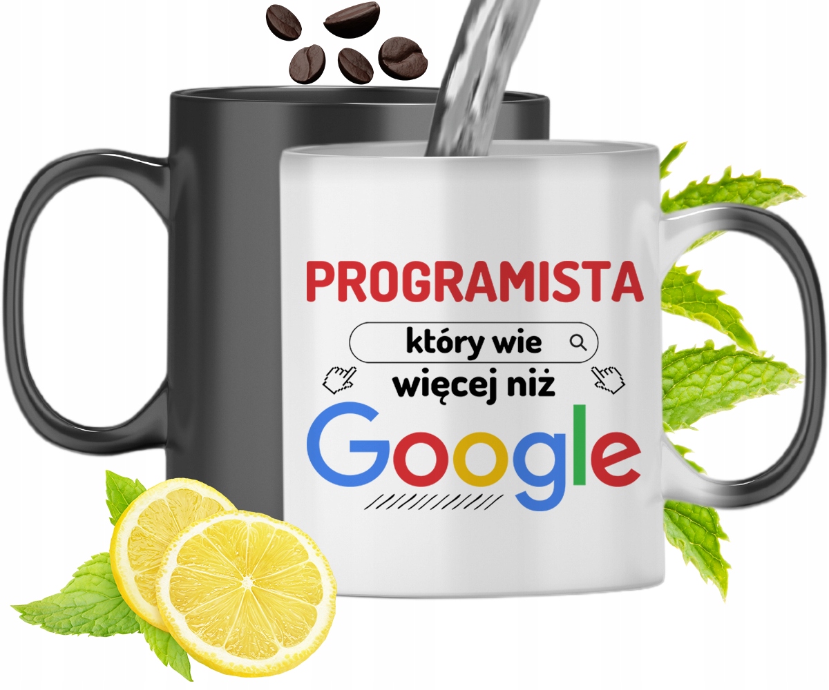 Kubek Magiczny Dla Programisty Zmieniający Kolor Z Nadrukiem Ze Zdjęciem