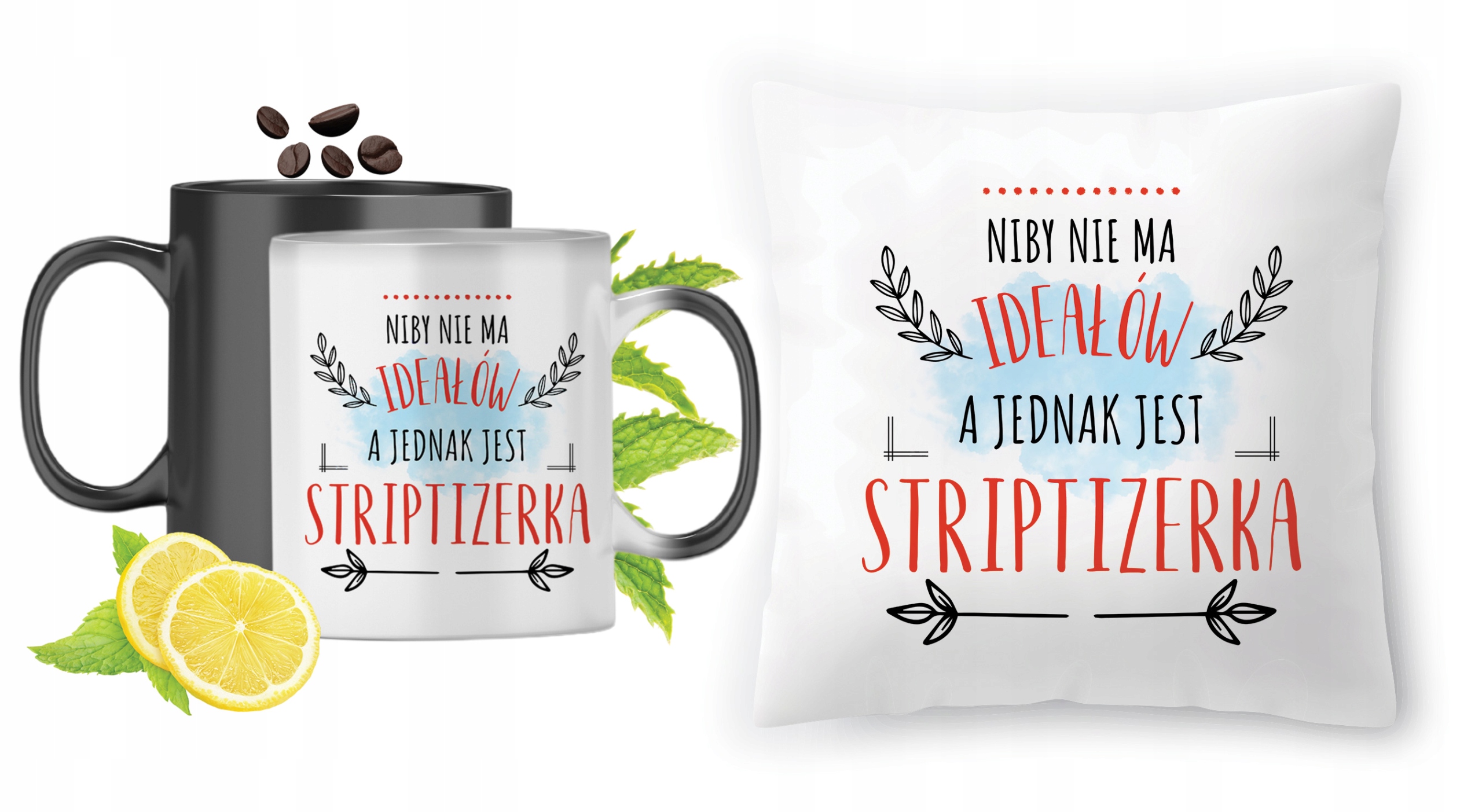 Dla Striptizerki Zestaw Kubek Magiczny + Poduszka Z Nadrukiem Ze Zdjęciem