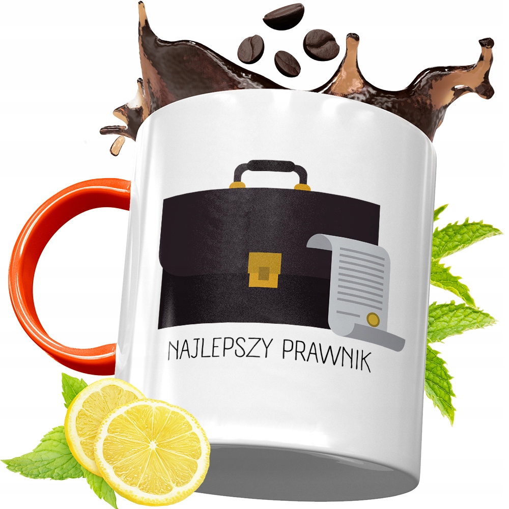 Kubek Pomarańczowy Dla Prawnika Prezent Z Nadrukiem Ze Zdjęciem