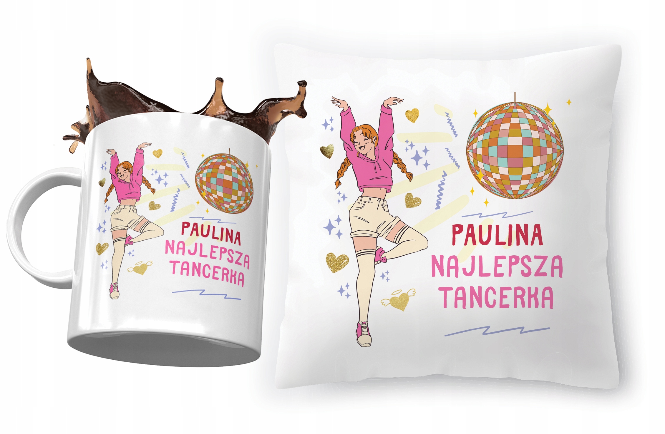 Zestaw Dla Pauliny Poduszka + Kubek Dla Dziecka Z Nadrukiem Ze Zdjęciem