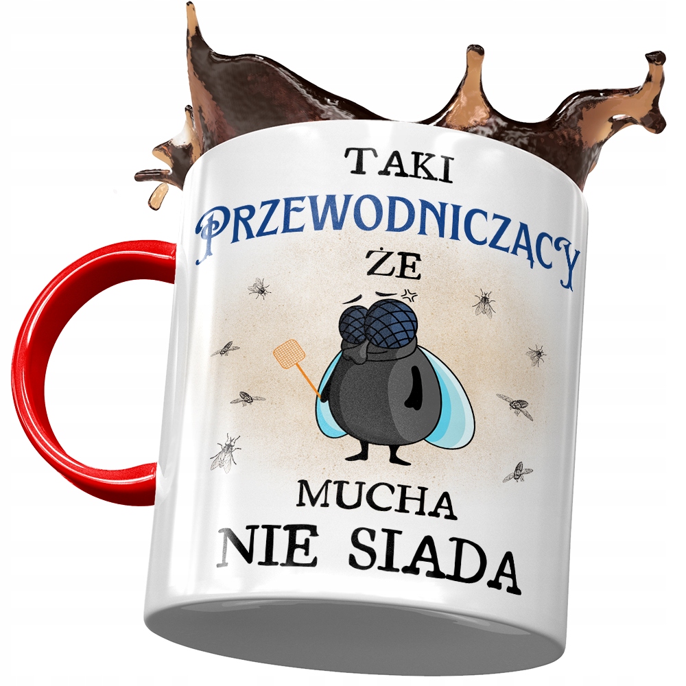 Kubek Czerwony Dla Przewodniczącego Że Mucha Nie Z Nadrukiem Ze Zdjęciem