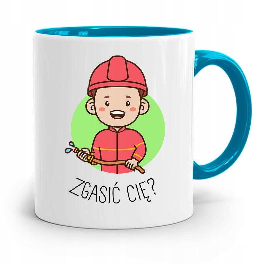 Kubek Błękitny Dla Strażaka Zgasić Cię Z Nadrukiem Ze Zdjęciem