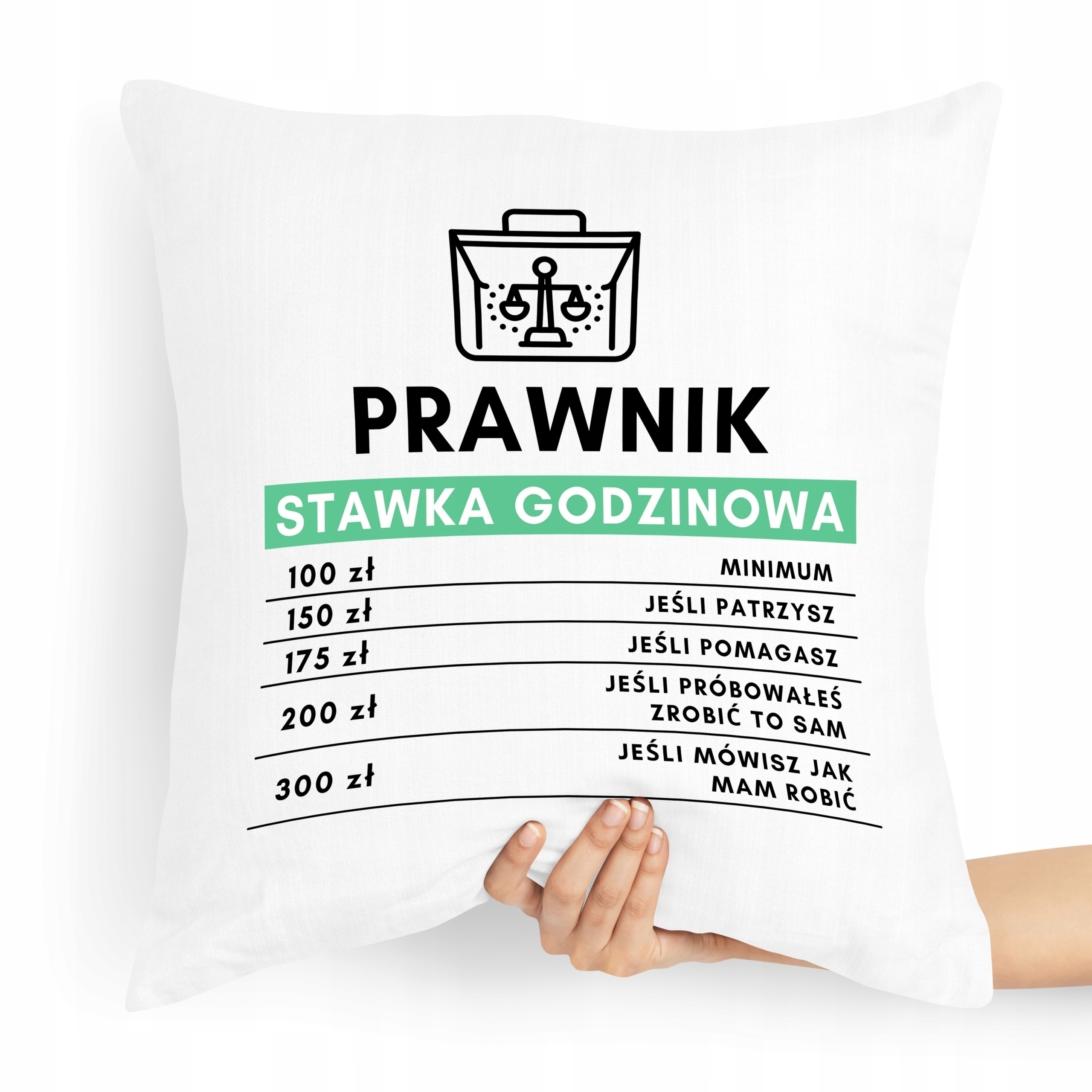 Poduszka Prezent Dla Prawnika Stawka Godzinowa Z Nadrukiem Ze Zdjęciem