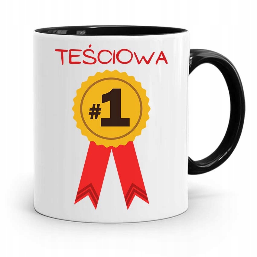 Kubek Czarny Dla Teściowej Teściowa Numer Jeden Z Nadrukiem Ze Zdjęciem