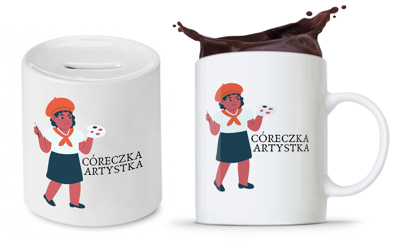 Zestaw Dla Córki Prezent Kubek + Skarbonka Z Nadrukiem Ze Zdjęciem