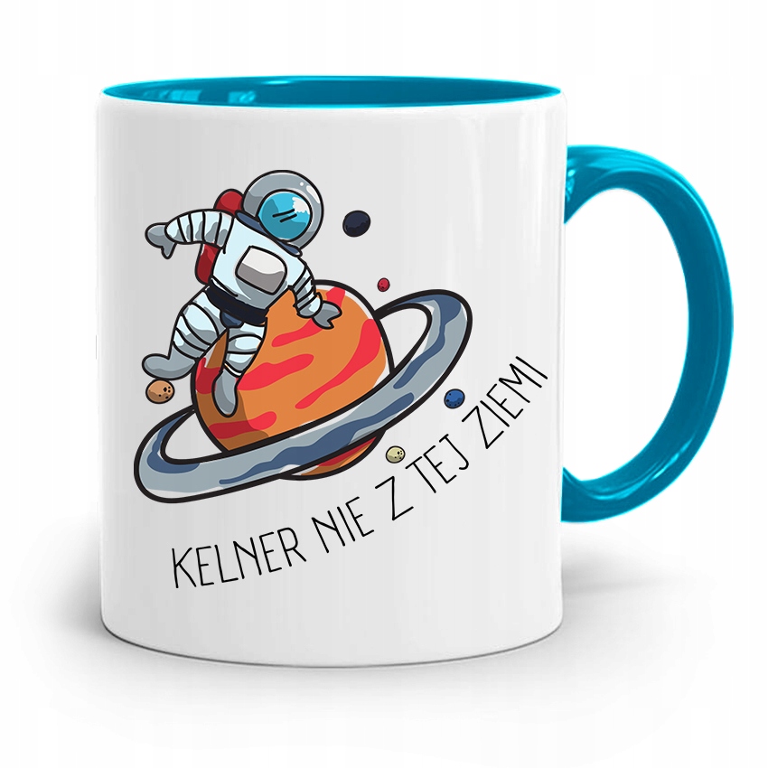 Dla Kelnera Kubek Błękitny Kelner Nie Z Tej Ziemi Z Nadrukiem Ze Zdjęciem