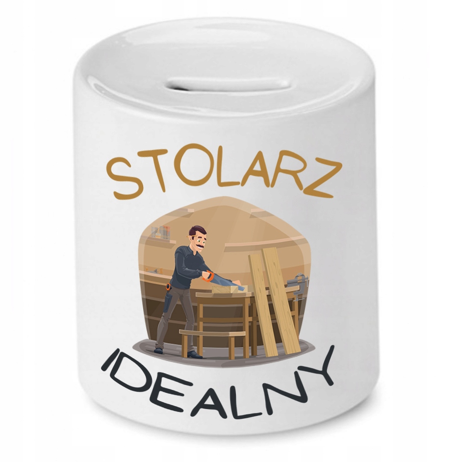 Skarbonka Prezent Dla Stolarza Idealny Z Nadrukiem Ze Zdjęciem