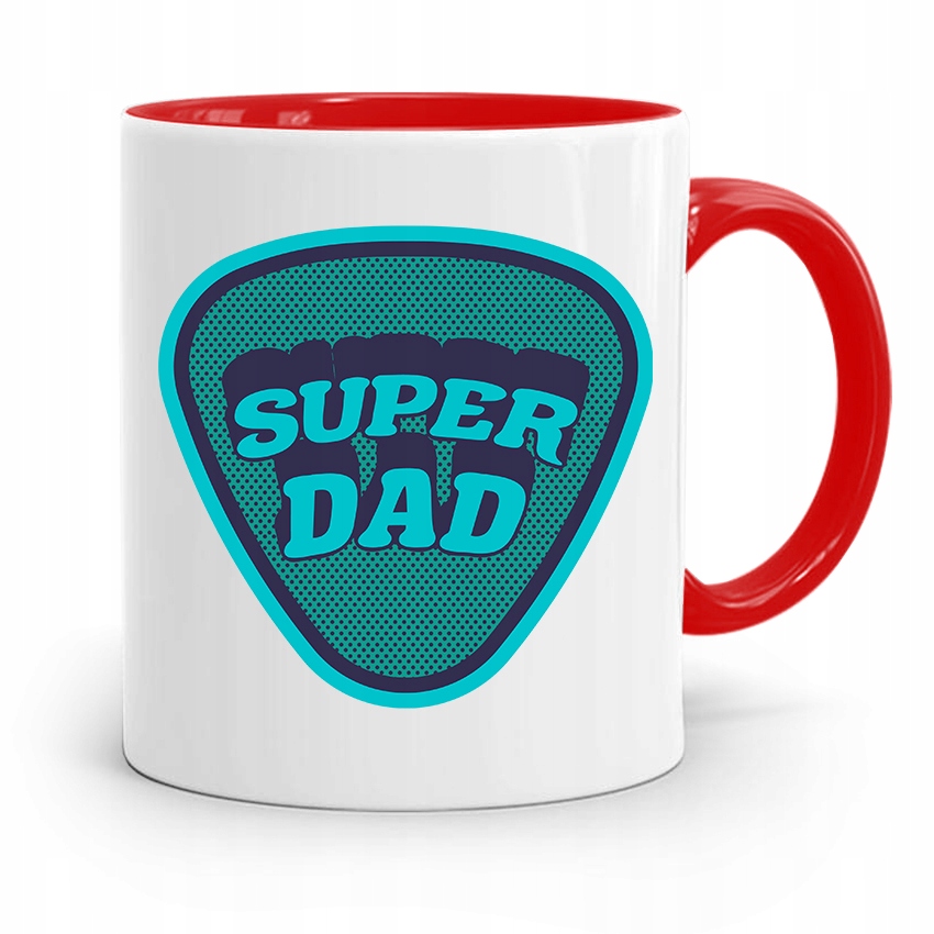 Kubek Czerwony Dla Taty Ojca Super Dad Prezent Z Nadrukiem Ze Zdjęciem