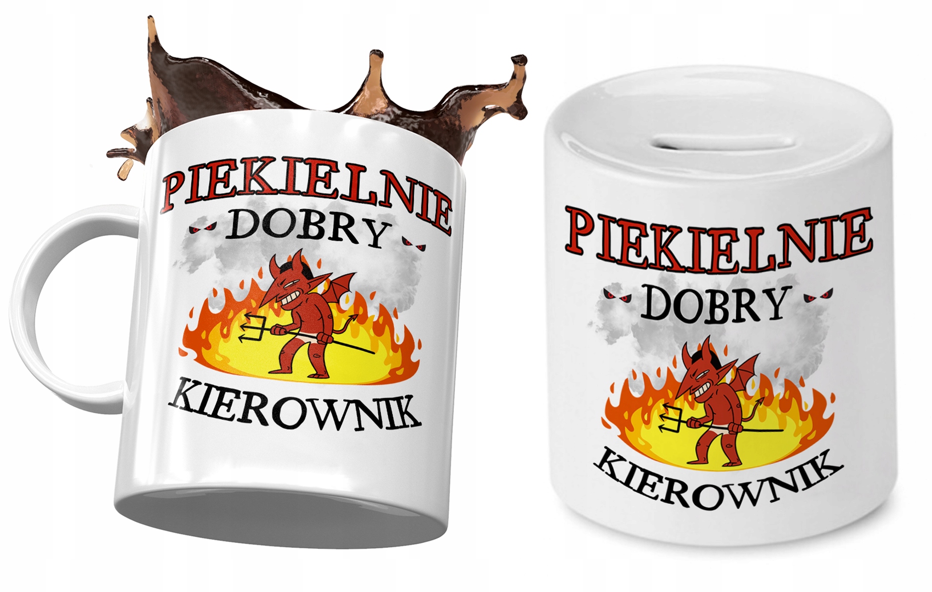 Dla Kierownika Zestaw Kubek + Skarbonka Na Prezent Z Nadrukiem Ze Zdjęciem