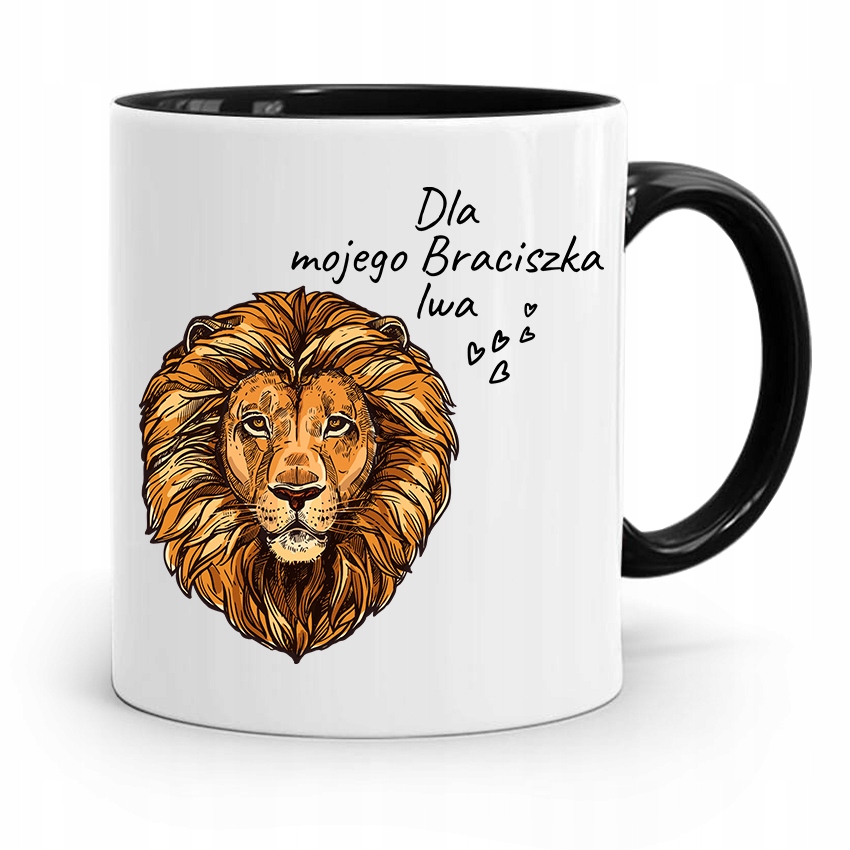 Kubek Czarny Dla Brata Mojego Braciszka Lwa Z Nadrukiem Ze Zdjęciem