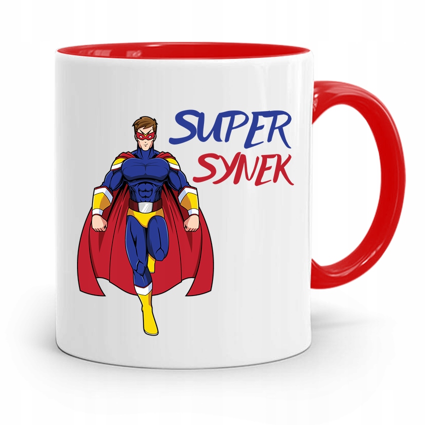 Kubek Czerwony Prezent Dla Syna Super Synek Z Nadrukiem Ze Zdjęciem