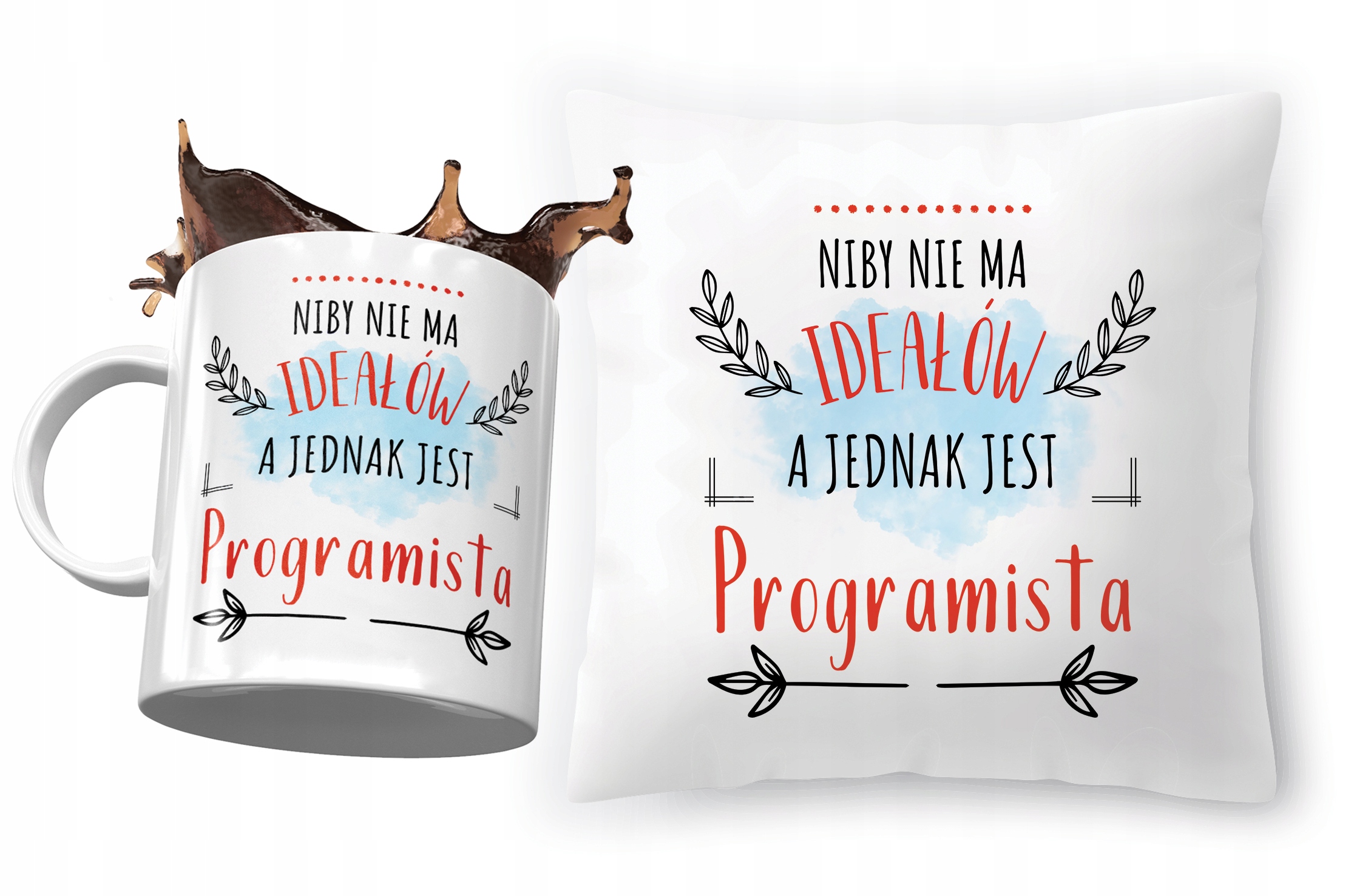 Zestaw Dla Programisty Poduszka + Kubek Na Prezent Z Nadrukiem Ze Zdjęciem