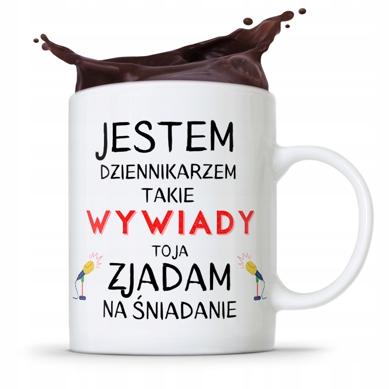 Kubek Dziennikarza Reportera Zjadam Na Śniadanie Z Nadrukiem Ze Zdjęciem