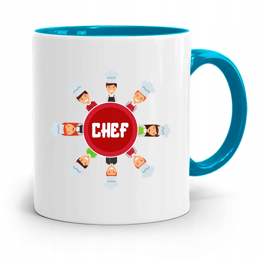 Kubek Błękitny Dla Kucharza Chef Najlepszy Prezent Z Nadrukiem Ze Zdjęciem