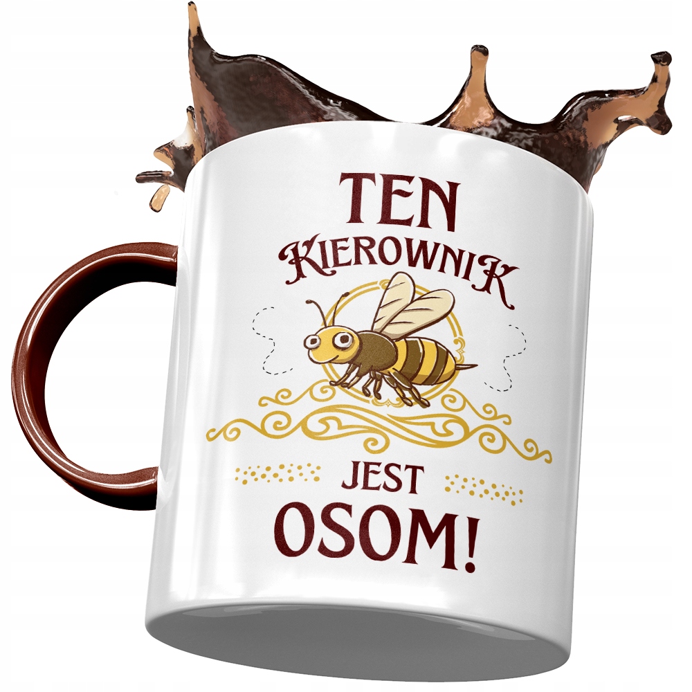 Kubek Bordowy Dla Kierownika Kierownik Jest Osom Z Nadrukiem Ze Zdjęciem