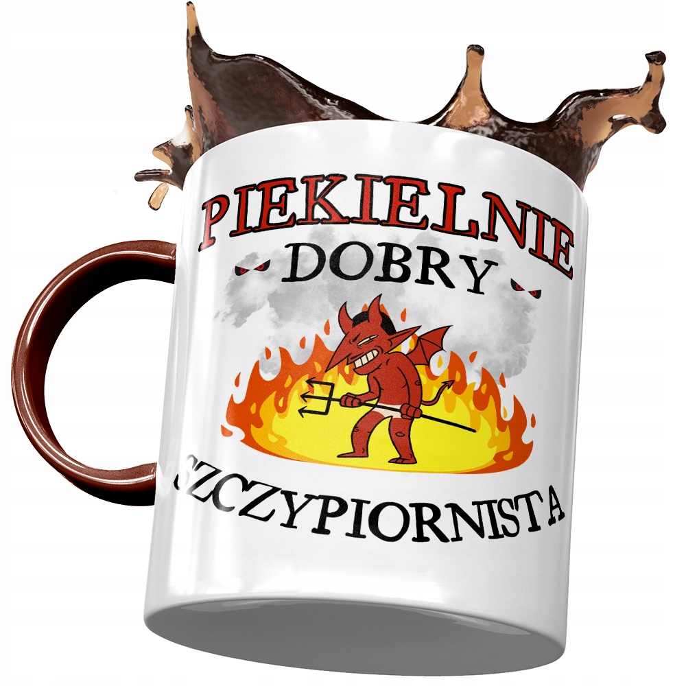 Kubek Bordowy Szczypiornisty Piekielnie Dobry Z Nadrukiem Ze Zdjęciem