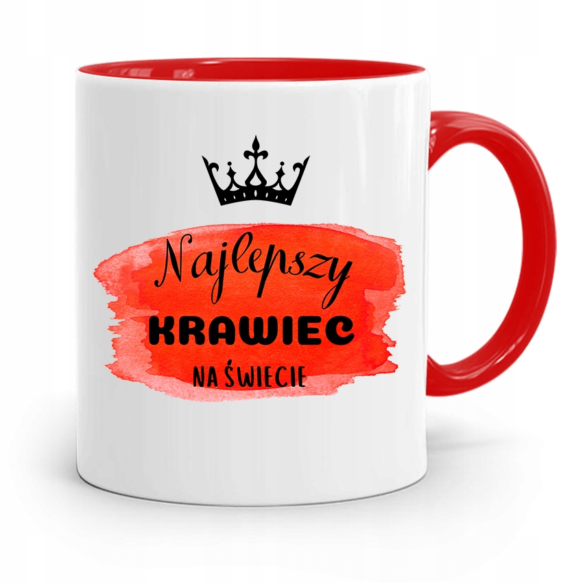 Kubek Czerwony Krawca Krawcowej Najlepszy Krawiec Z Nadrukiem Ze Zdjęciem