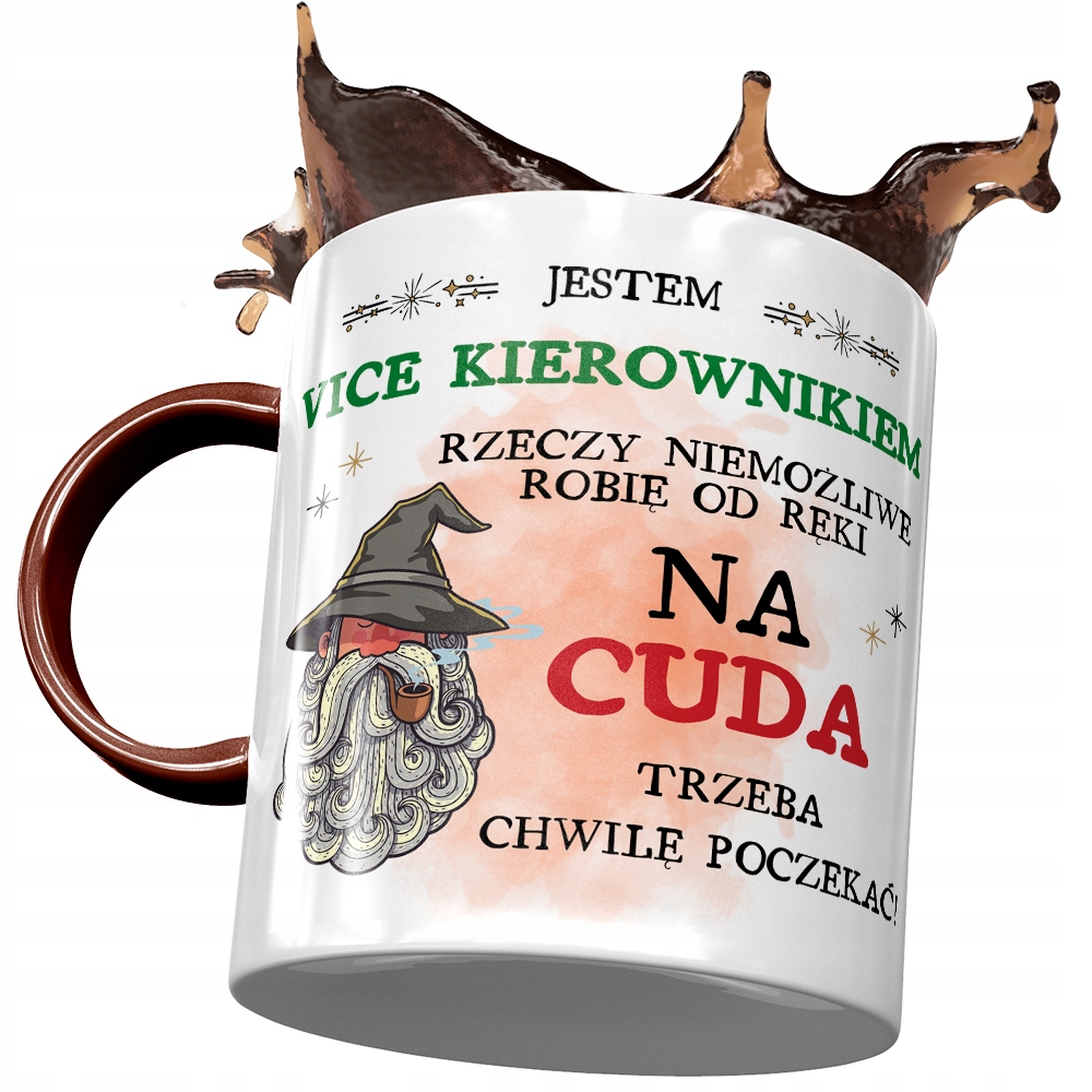 Kubek Bordowy Dla Vice Kierownika Na Cuda Z Nadrukiem Ze Zdjęciem