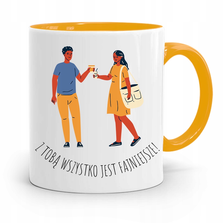 Kubek Żółty Dla Przyjaciela Wszystko Fajniejsze Z Nadrukiem Ze Zdjęciem