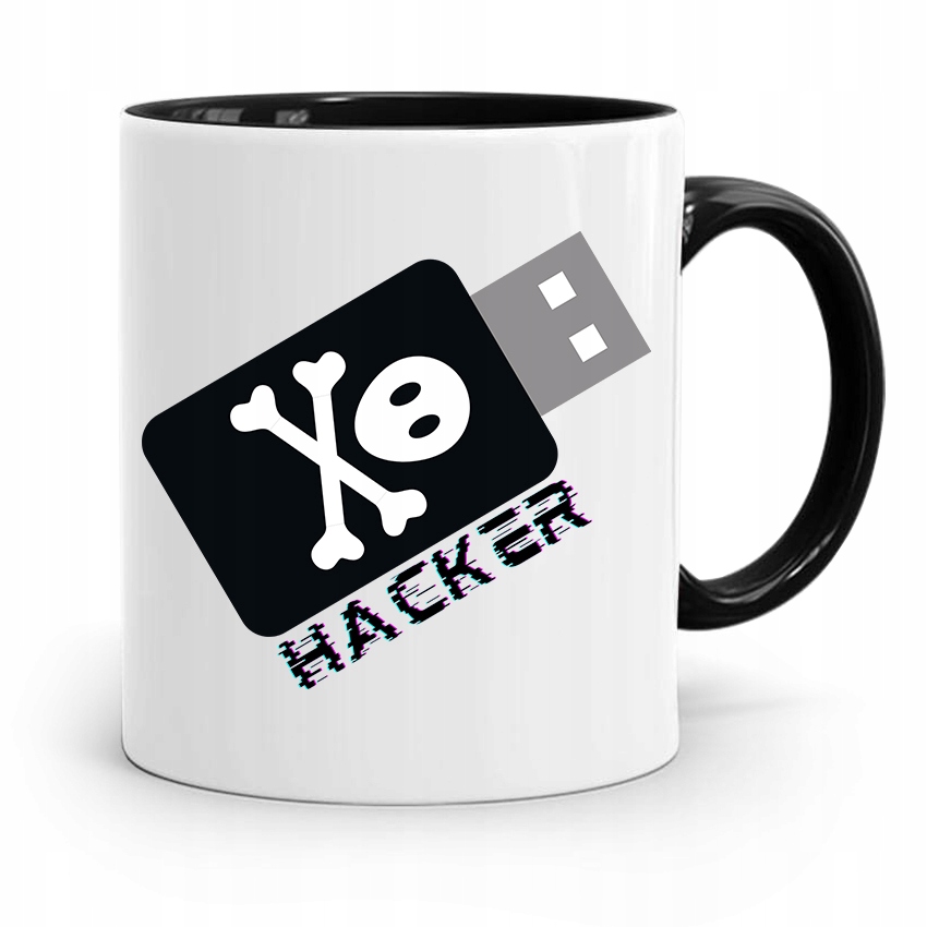 Kubek Czarny Informatyka Programisty Hacker Z Nadrukiem Ze Zdjęciem