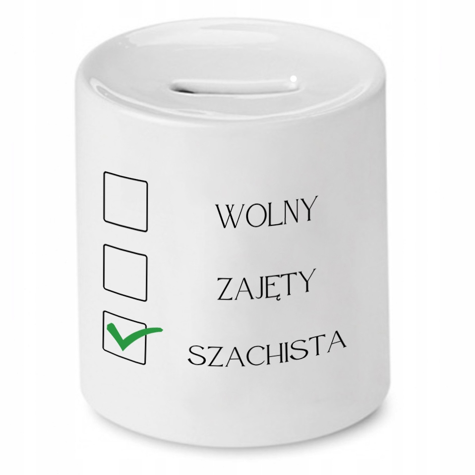 Dla Szachisty Skarbonka Wolny Zajęty Szachista Z Nadrukiem Ze Zdjęciem