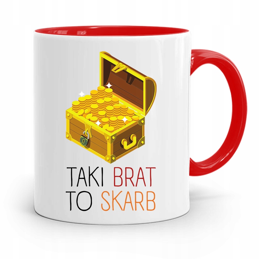 Kubek Czerwony Dla Brata Taki Brat To Skarb Z Nadrukiem Ze Zdjęciem