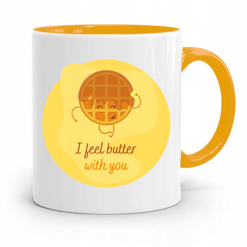 Kubek Żółty Dla Dziewczyny I Feel Butter With You Z Nadrukiem Ze Zdjęciem