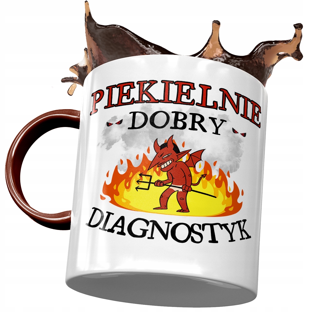 Kubek Bordowy Dla Diagnostyka Piekielnie Dobry Z Nadrukiem Ze Zdjęciem