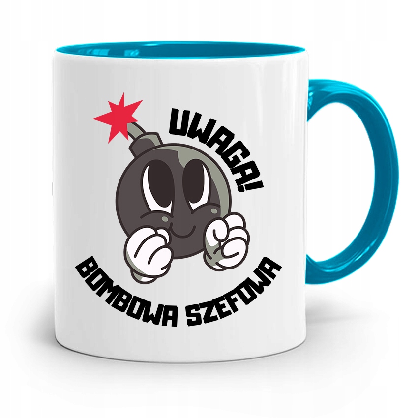 Kubek Błękitny Dla Szefa Szefowa Bombowa Prezent Z Nadrukiem Ze Zdjęciem