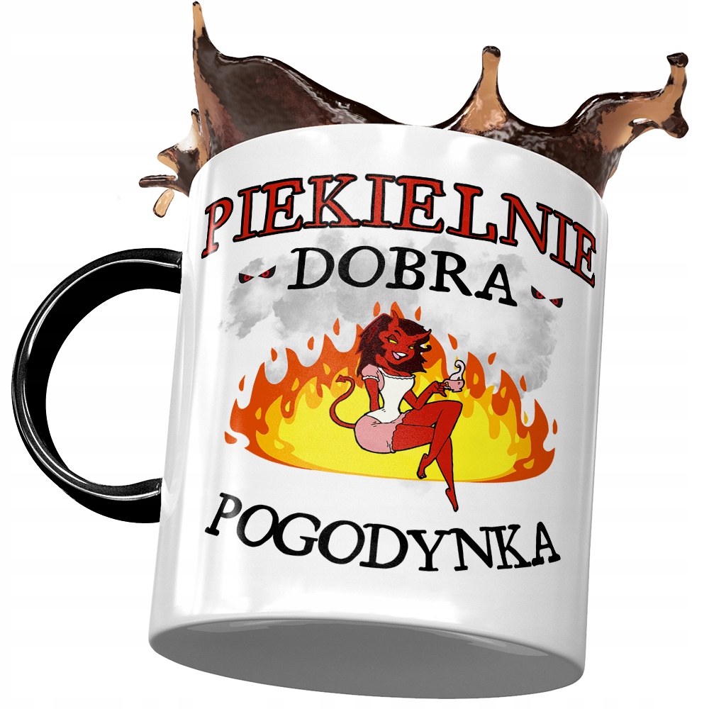 Kubek Czarny Dla Pogodynki Piekielnie Dobra Kubek Z Nadrukiem Ze Zdjęciem