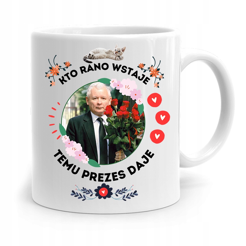 Kubek Śmieszny Prezesa Pis Jarosław Kaczyński Z Nadrukiem Ze Zdjęciem