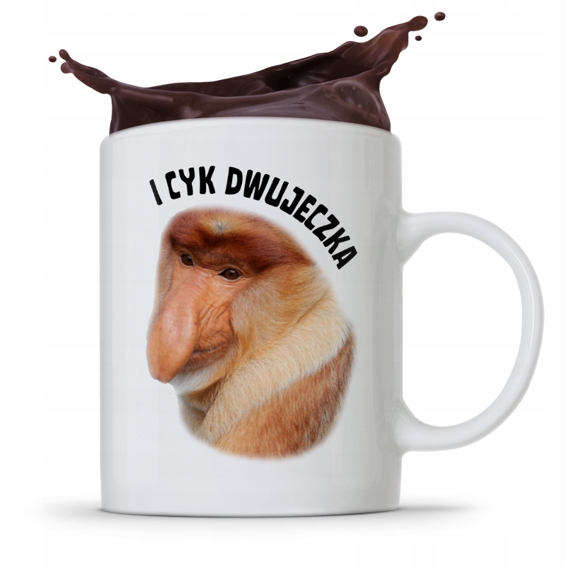 Kubek Prezent Śmieszny Janusz I Cyk Dwujeczka Z Nadrukiem Ze Zdjęciem