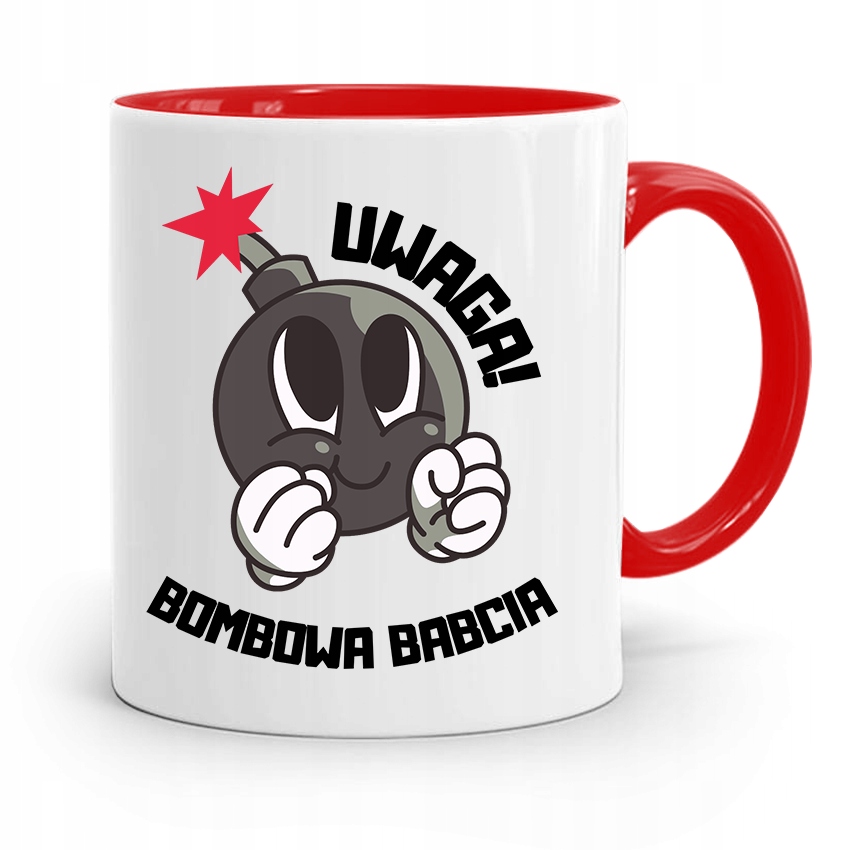 Kubek Czerwony Dla Babci Bombowa Babcia Z Nadrukiem Ze Zdjęciem
