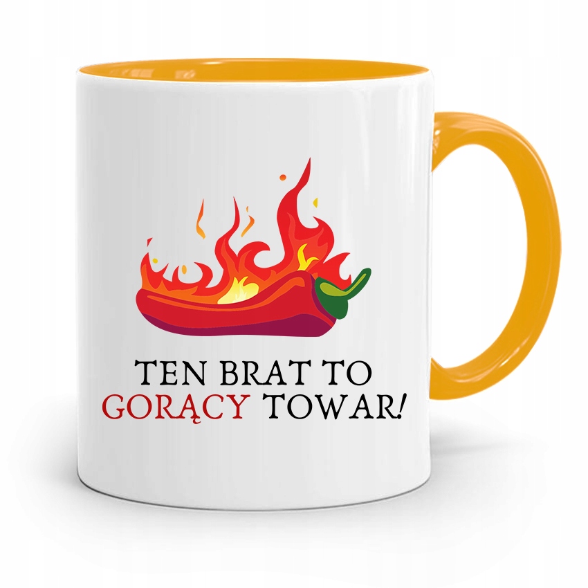 Kubek Żółty Prezent Dla Brata Gorący Towar! Z Nadrukiem Ze Zdjęciem