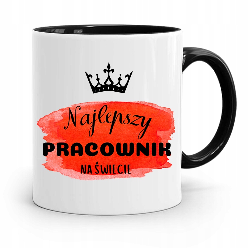 Dla Pracownika Kubek Czarny Najlepszy Pracownik Z Nadrukiem Ze Zdjęciem