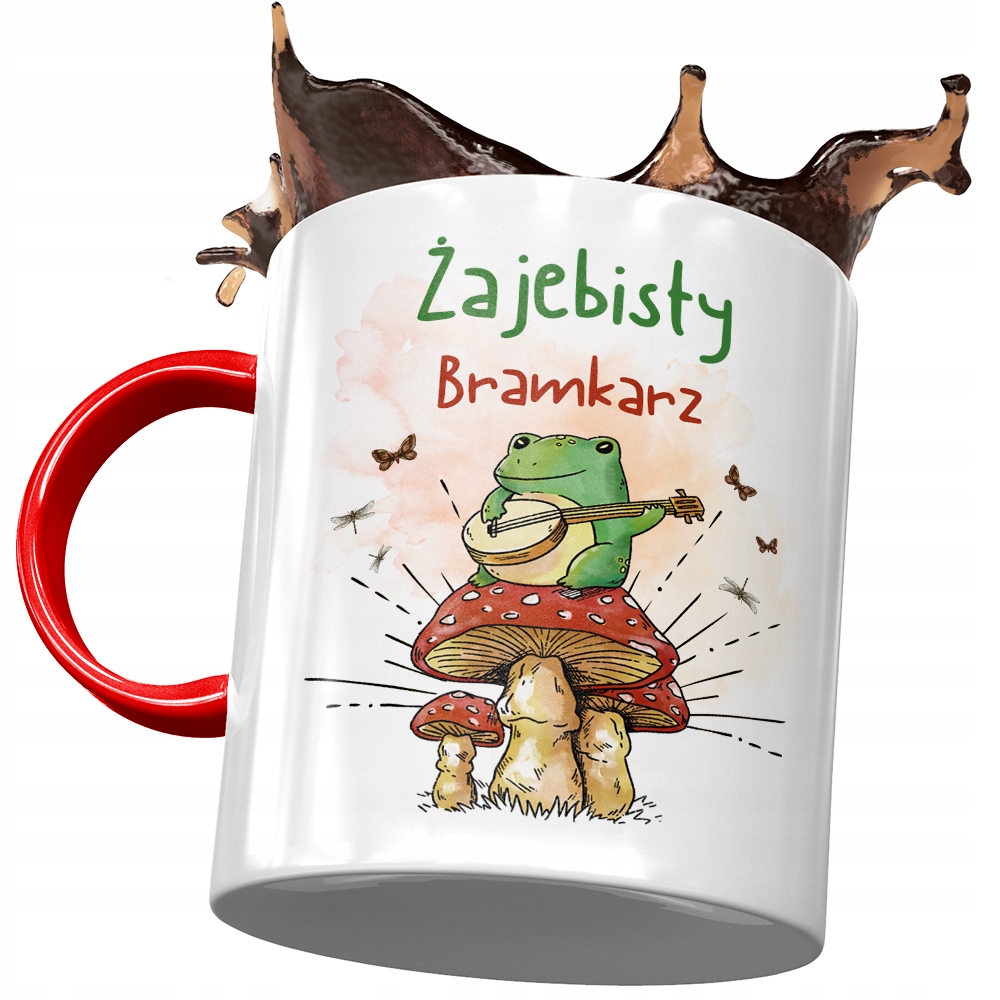 Kubek Czerwony Dla Bramkarza Żajebisty Bramkarz Z Nadrukiem Ze Zdjęciem